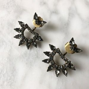 NWOT Lionette Black Swarovski Jacket Earrings